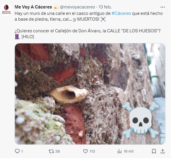 Hilo de la Calle de los Huesos en la cuenta de Mevoyacaceres en X