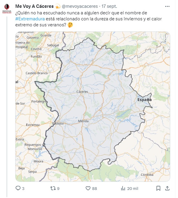 Hilo viral sobre el origen de la palabra Extremadura en Twitter